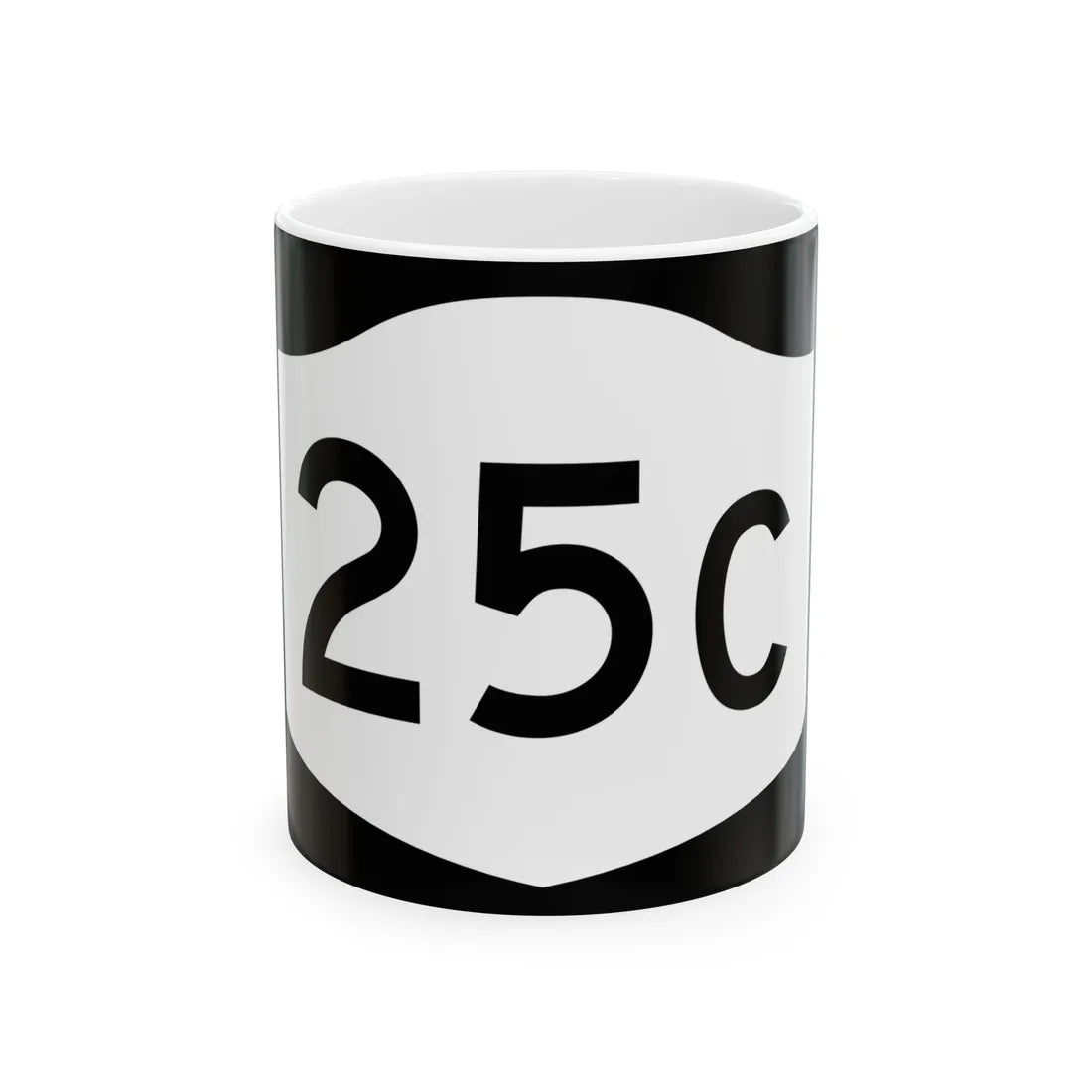 NY-25C (New York) (Road Sign) White Coffee Mug 11oz - Go Mug Yourself