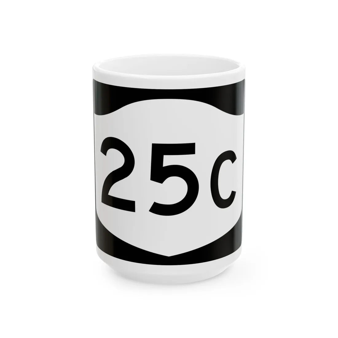 NY-25C (New York) (Road Sign) White Coffee Mug 15oz - Go Mug Yourself