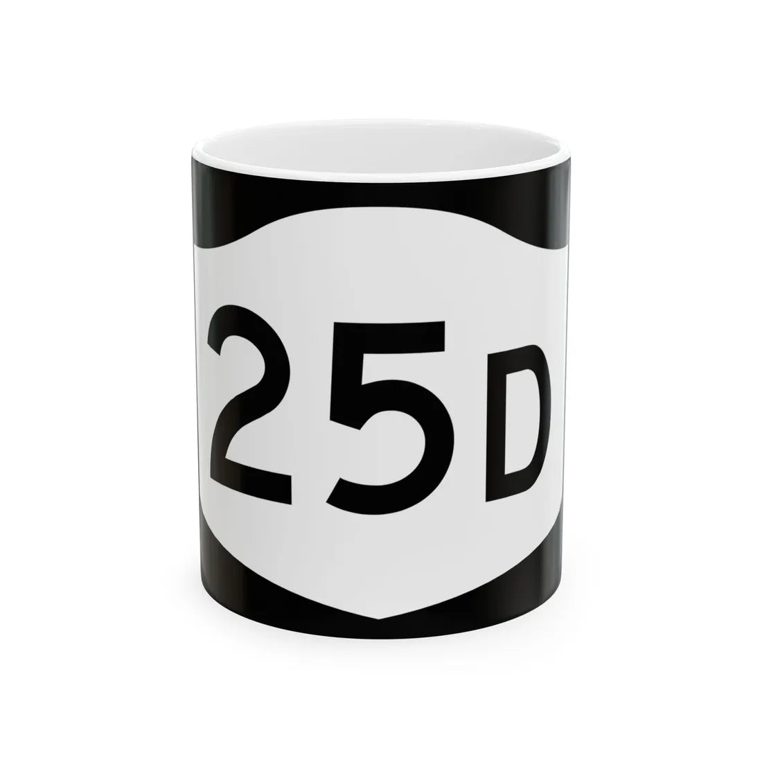 NY-25D (New York) (Road Sign) White Coffee Mug 11oz - Go Mug Yourself