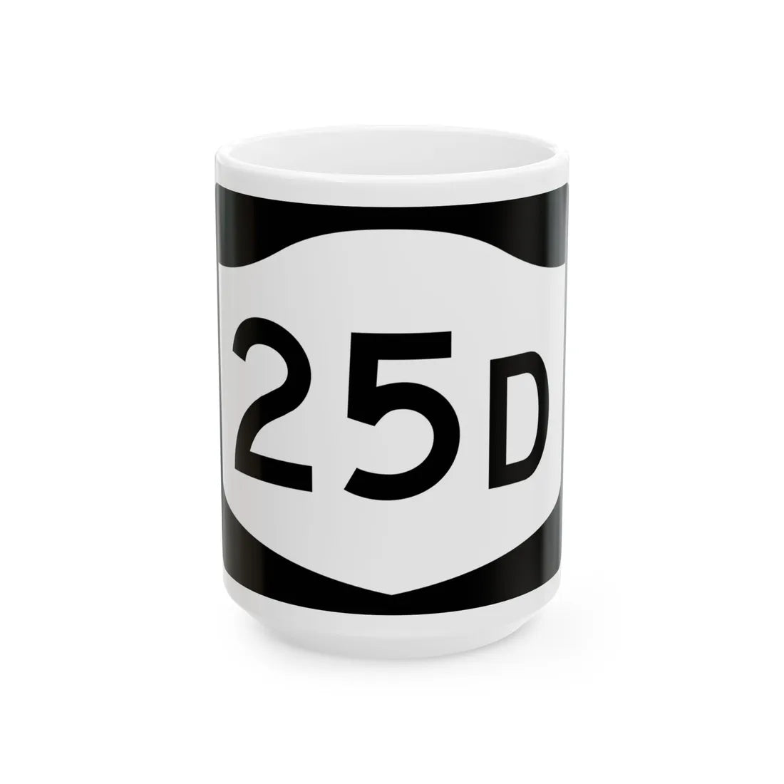 NY-25D (New York) (Road Sign) White Coffee Mug 15oz - Go Mug Yourself