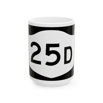 NY-25D (New York) (Road Sign) White Coffee Mug 15oz - Go Mug Yourself