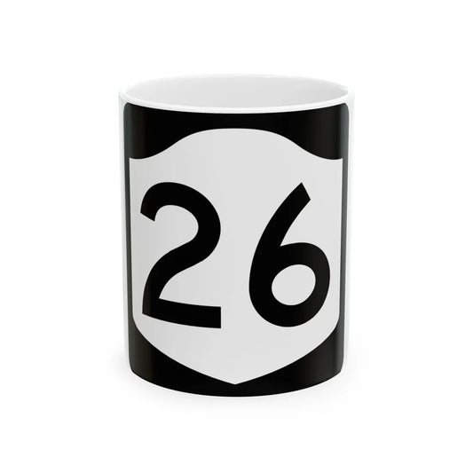 NY-26 (New York) (Road Sign) White Coffee Mug 11oz - Go Mug Yourself