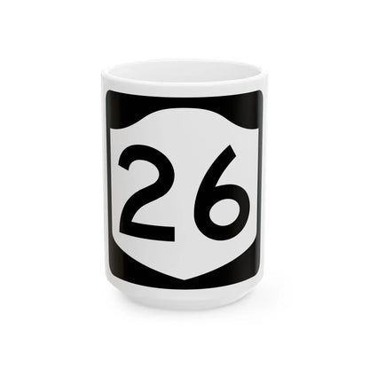 NY-26 (New York) (Road Sign) White Coffee Mug 15oz - Go Mug Yourself
