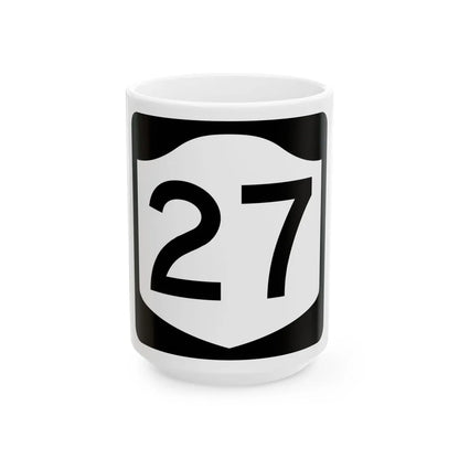 NY-27 (New York) (Road Sign) White Coffee Mug 15oz - Go Mug Yourself