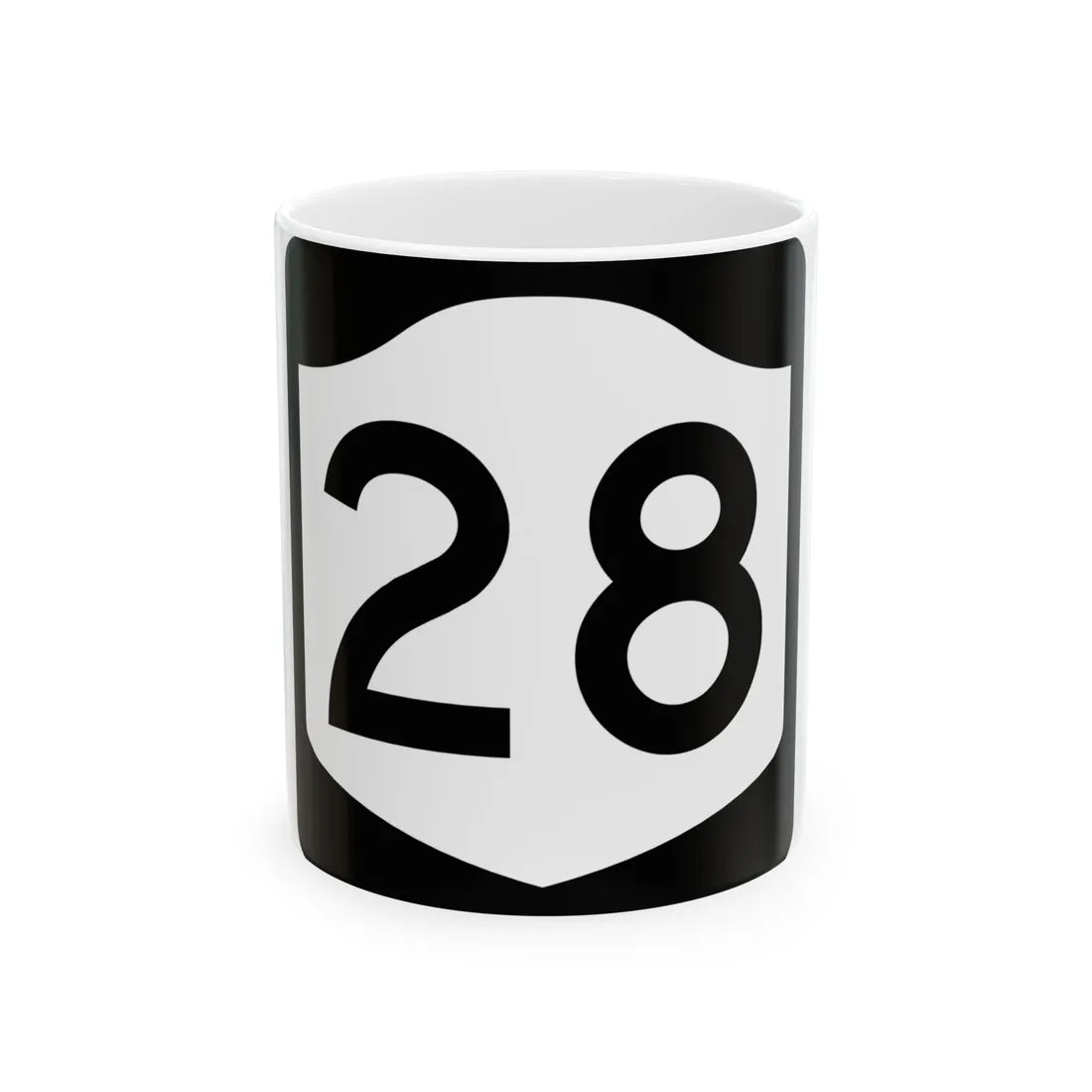 NY-28 (New York) (Road Sign) White Coffee Mug 11oz - Go Mug Yourself