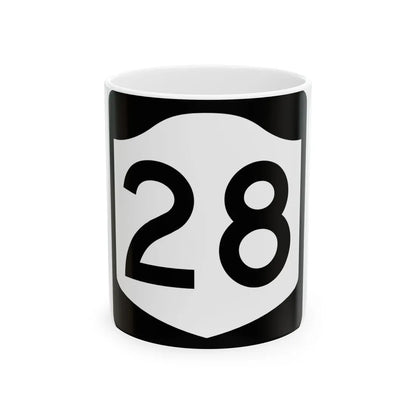 NY-28 (New York) (Road Sign) White Coffee Mug 11oz - Go Mug Yourself