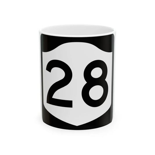 NY-28 (New York) (Road Sign) White Coffee Mug 11oz - Go Mug Yourself