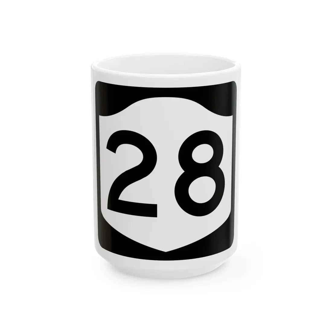 NY-28 (New York) (Road Sign) White Coffee Mug 15oz - Go Mug Yourself