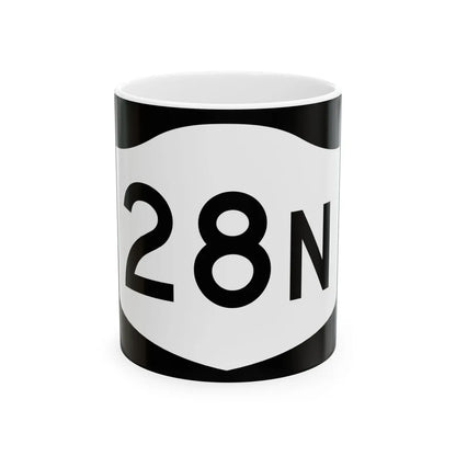 NY-28N (New York) (Road Sign) White Coffee Mug 11oz - Go Mug Yourself