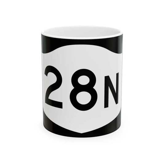 NY-28N (New York) (Road Sign) White Coffee Mug 11oz - Go Mug Yourself