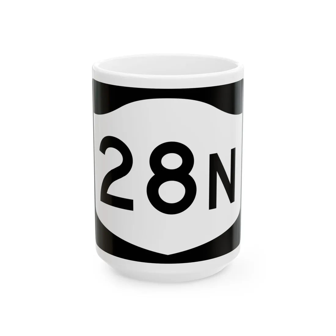 NY-28N (New York) (Road Sign) White Coffee Mug 15oz - Go Mug Yourself