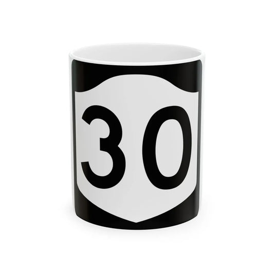 NY-30 (New York) (Road Sign) White Coffee Mug 11oz - Go Mug Yourself