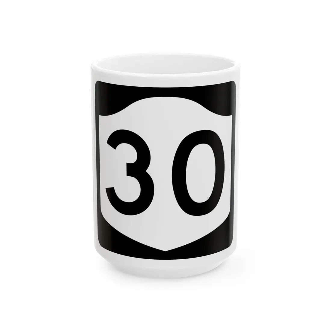 NY-30 (New York) (Road Sign) White Coffee Mug 15oz - Go Mug Yourself