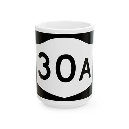 NY-30A (New York) (Road Sign) White Coffee Mug 15oz - Go Mug Yourself