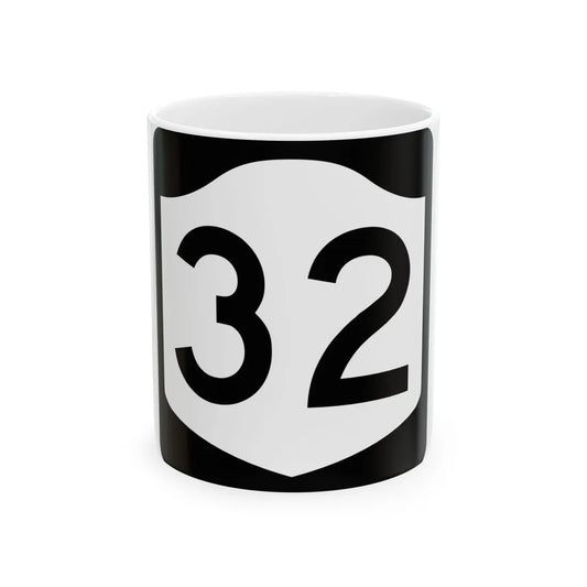 NY-32 (New York) (Road Sign) White Coffee Mug 11oz - Go Mug Yourself