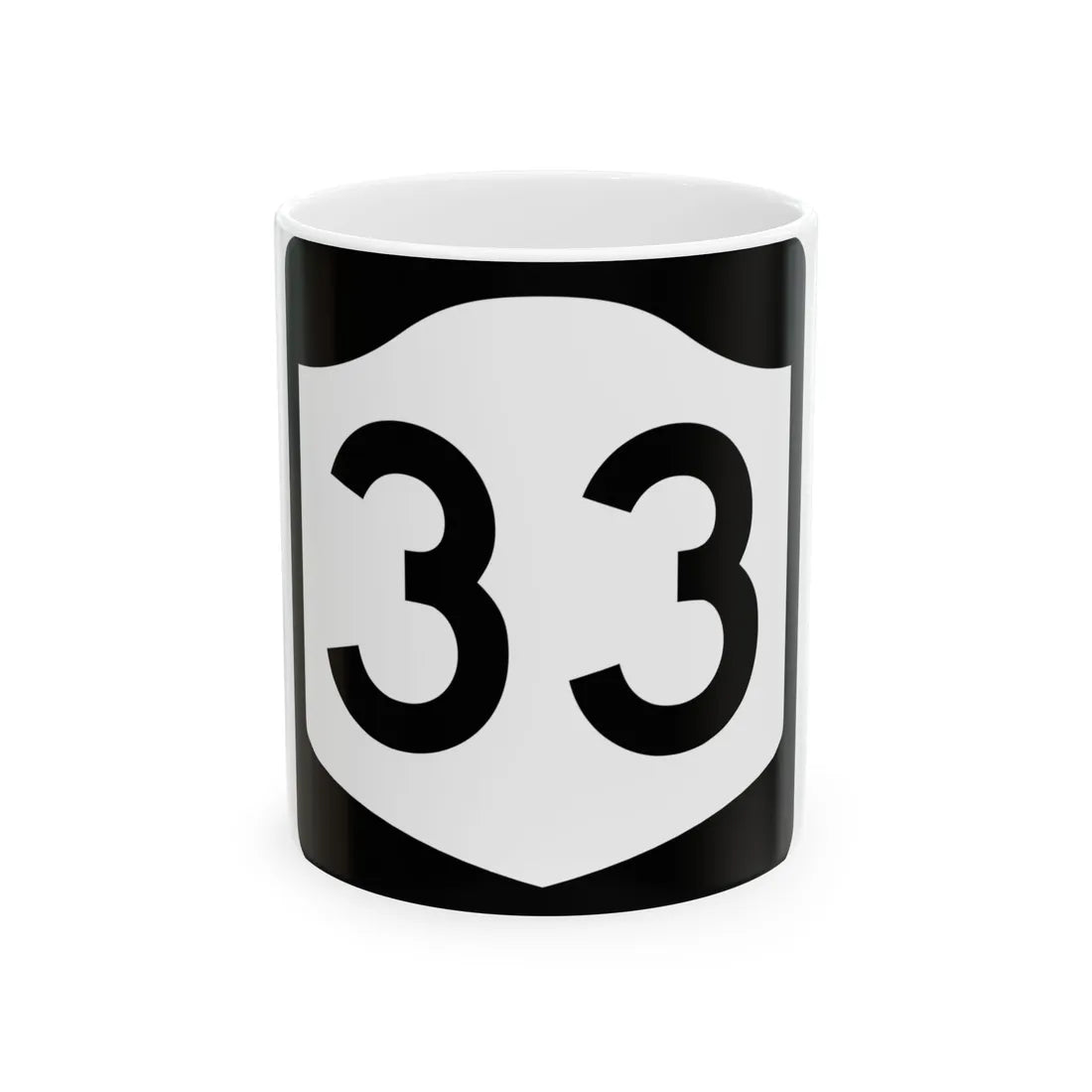 NY-33 (New York) (Road Sign) White Coffee Mug 11oz - Go Mug Yourself