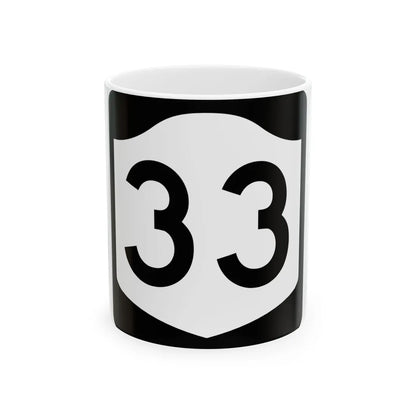 NY-33 (New York) (Road Sign) White Coffee Mug 11oz - Go Mug Yourself