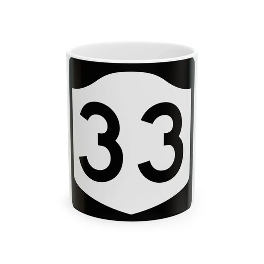 NY-33 (New York) (Road Sign) White Coffee Mug 11oz - Go Mug Yourself