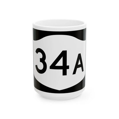 NY-34A (New York) (Road Sign) White Coffee Mug 15oz - Go Mug Yourself