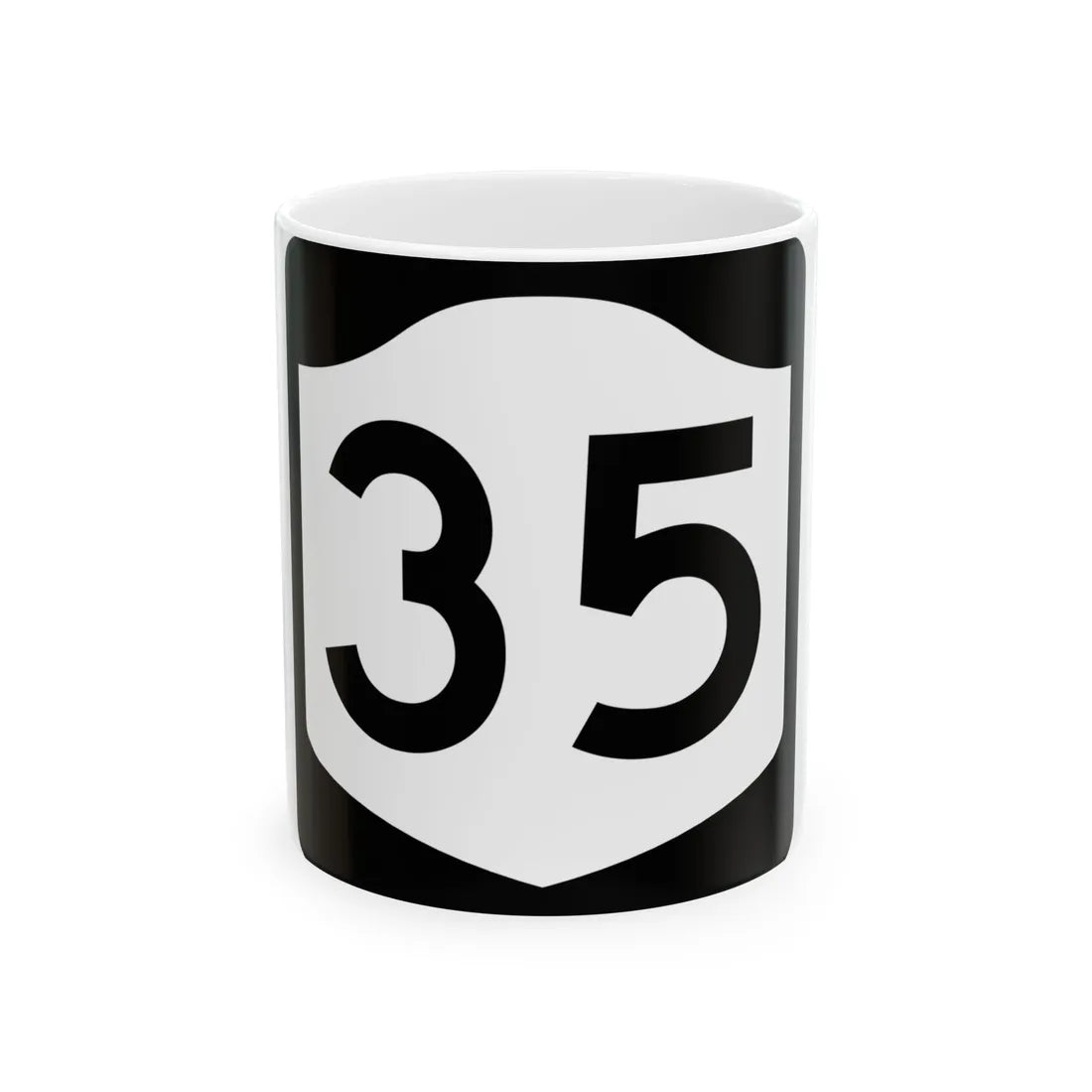 NY-35 (New York) (Road Sign) White Coffee Mug 11oz - Go Mug Yourself