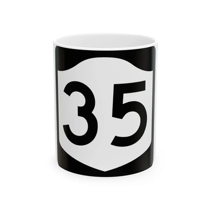 NY-35 (New York) (Road Sign) White Coffee Mug 11oz - Go Mug Yourself