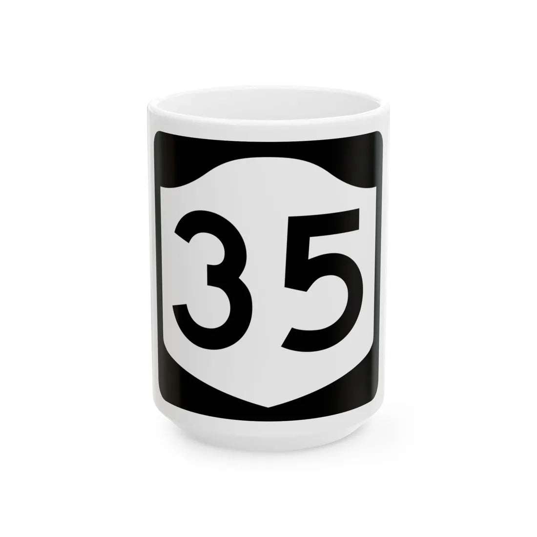 NY-35 (New York) (Road Sign) White Coffee Mug 15oz - Go Mug Yourself