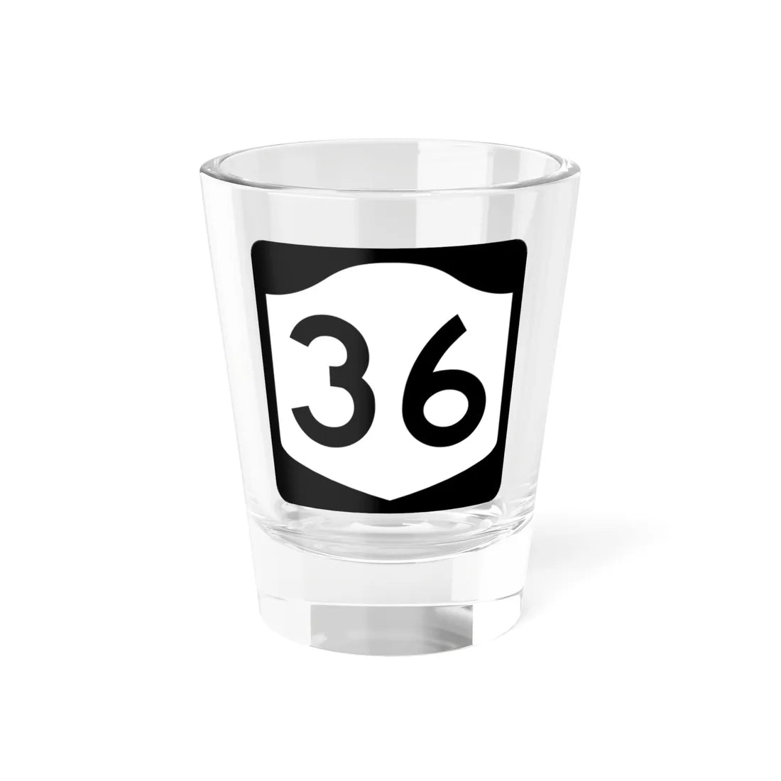 NY-36 (New York) (Road Sign) Shot Glass 1.5oz 1.5oz - Go Mug Yourself