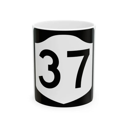 NY-37 (New York) (Road Sign) White Coffee Mug 11oz - Go Mug Yourself