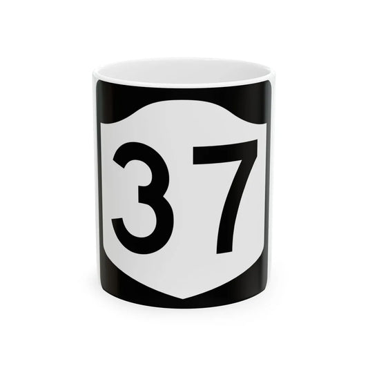 NY-37 (New York) (Road Sign) White Coffee Mug 11oz - Go Mug Yourself
