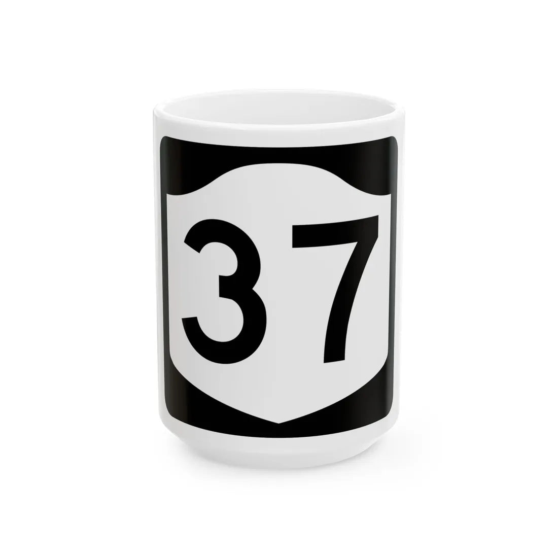 NY-37 (New York) (Road Sign) White Coffee Mug 15oz - Go Mug Yourself