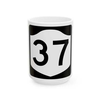 NY-37 (New York) (Road Sign) White Coffee Mug 15oz - Go Mug Yourself