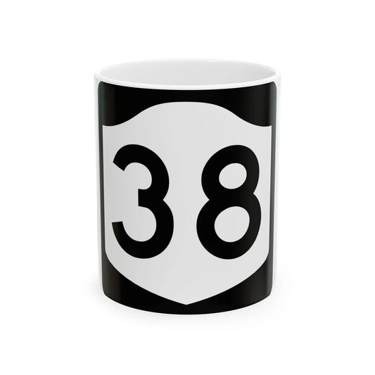 NY-38 (New York) (Road Sign) White Coffee Mug 11oz - Go Mug Yourself