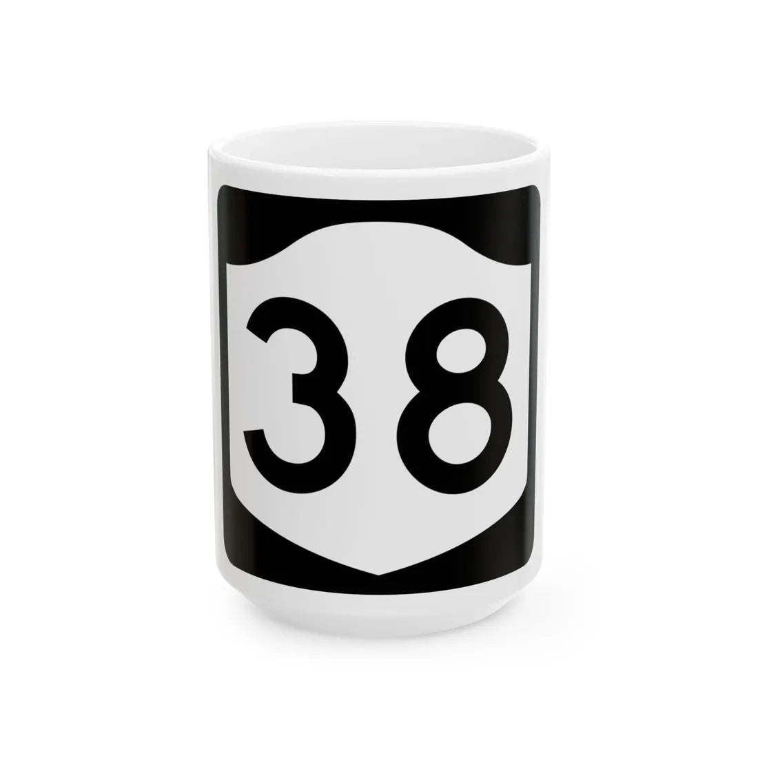 NY-38 (New York) (Road Sign) White Coffee Mug 15oz - Go Mug Yourself