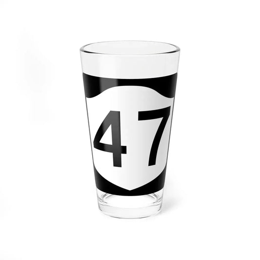 NY-47 (New York) (Road Sign) Pint Glass 16oz 16oz - Go Mug Yourself