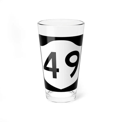 NY-49 (New York) (Road Sign) Pint Glass 16oz 16oz - Go Mug Yourself