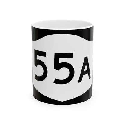 NY-55A (New York) (Road Sign) White Coffee Mug 11oz - Go Mug Yourself