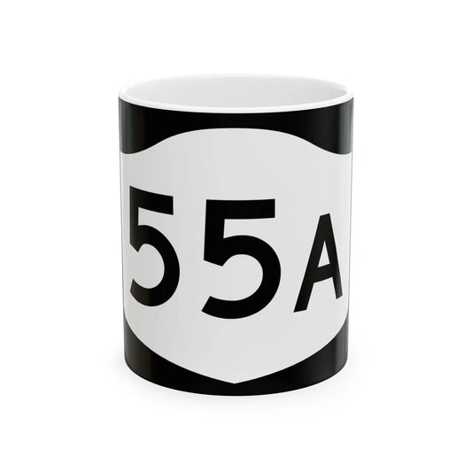 NY-55A (New York) (Road Sign) White Coffee Mug 11oz - Go Mug Yourself