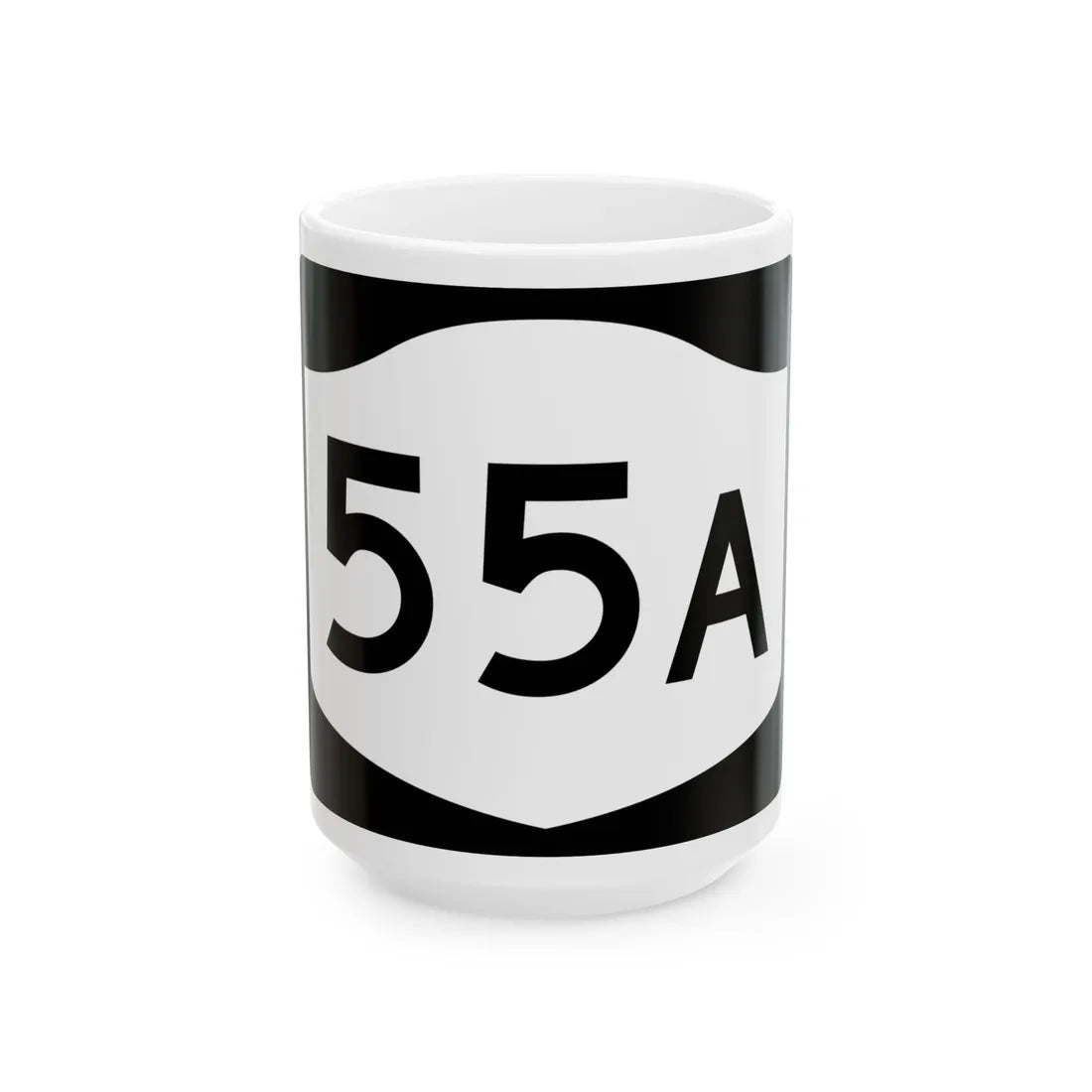 NY-55A (New York) (Road Sign) White Coffee Mug 15oz - Go Mug Yourself