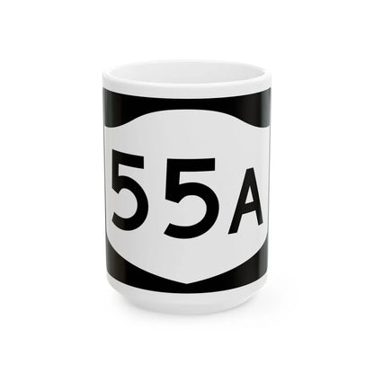 NY-55A (New York) (Road Sign) White Coffee Mug 15oz - Go Mug Yourself