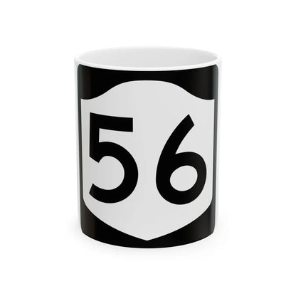 NY-56 (New York) (Road Sign) White Coffee Mug 11oz - Go Mug Yourself