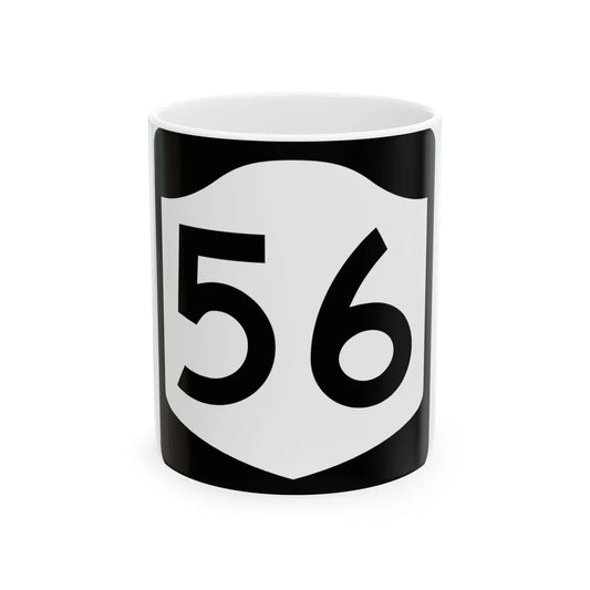 NY-56 (New York) (Road Sign) White Coffee Mug 11oz - Go Mug Yourself