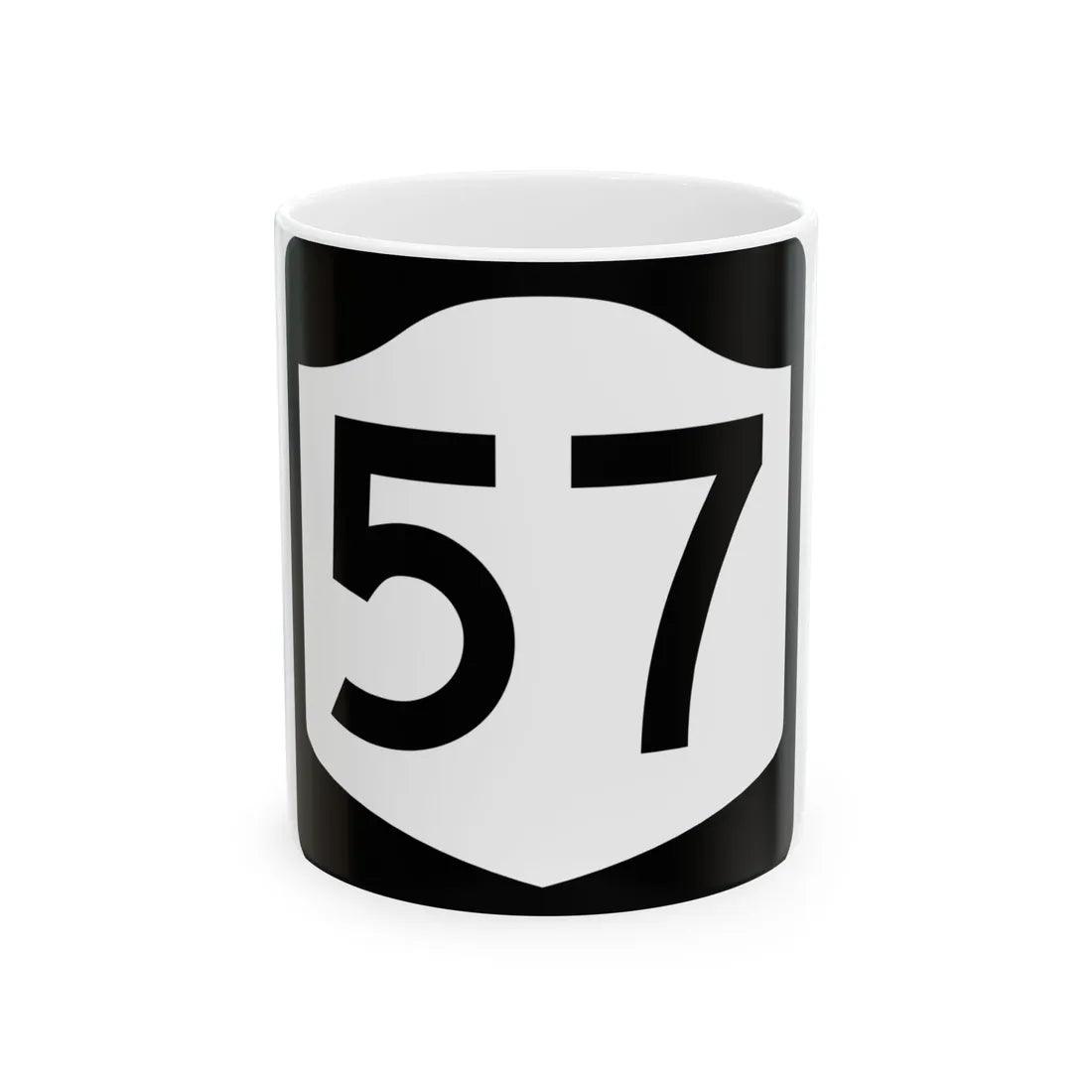 NY-57 (New York) (Road Sign) White Coffee Mug 11oz - Go Mug Yourself