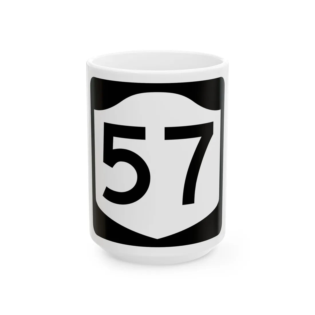 NY-57 (New York) (Road Sign) White Coffee Mug 15oz - Go Mug Yourself