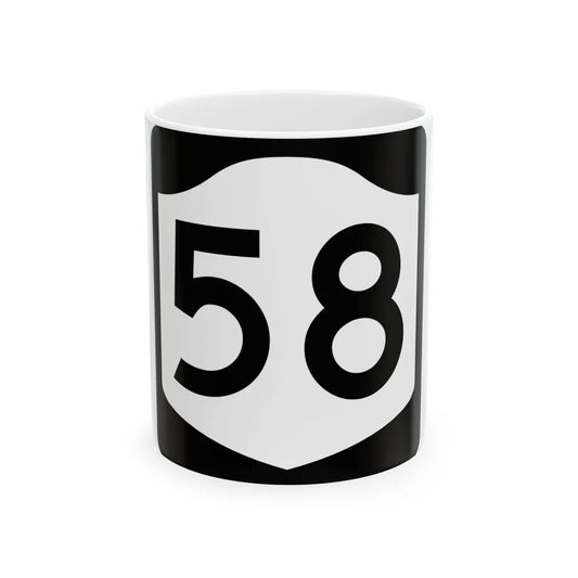 NY-58 (New York) (Road Sign) White Coffee Mug 11oz - Go Mug Yourself