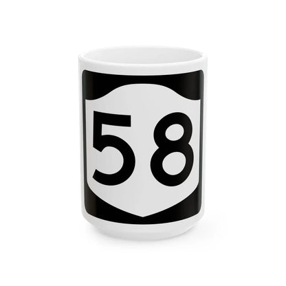 NY-58 (New York) (Road Sign) White Coffee Mug 15oz - Go Mug Yourself