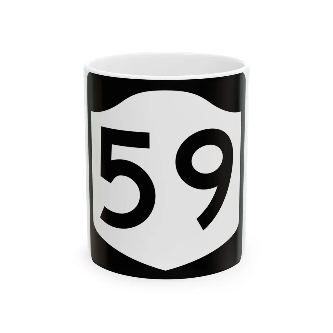 NY-59 (New York) (Road Sign) White Coffee Mug 11oz - Go Mug Yourself