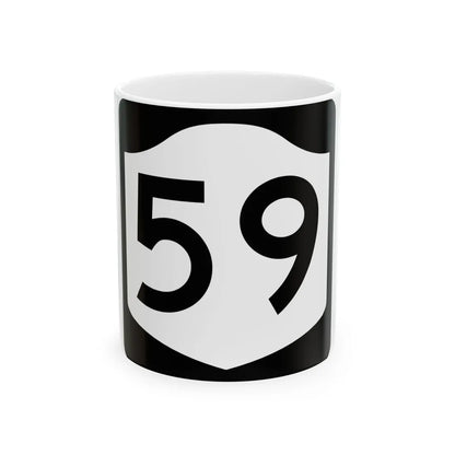 NY-59 (New York) (Road Sign) White Coffee Mug 11oz - Go Mug Yourself