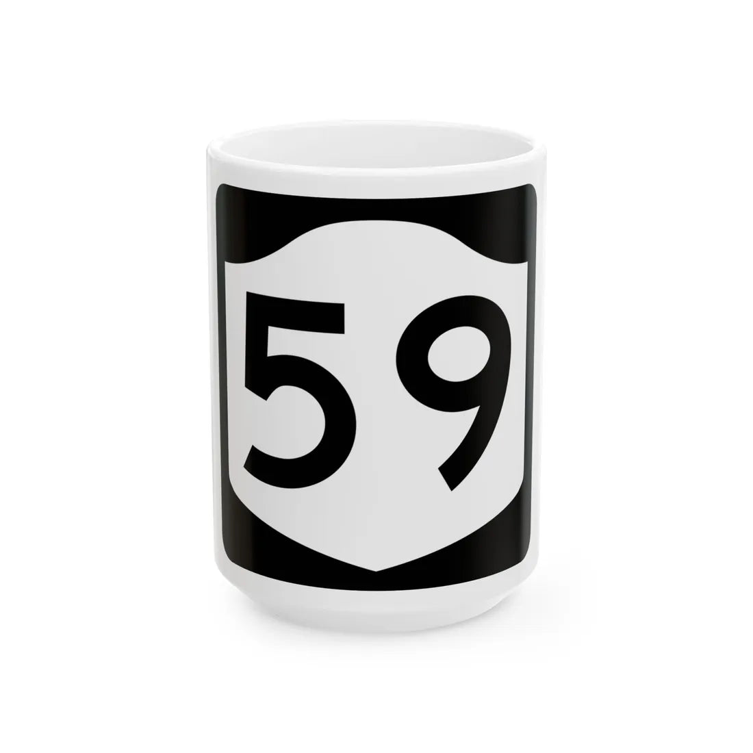 NY-59 (New York) (Road Sign) White Coffee Mug 15oz - Go Mug Yourself