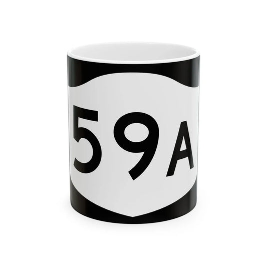 NY-59A (New York) (Road Sign) White Coffee Mug 11oz - Go Mug Yourself