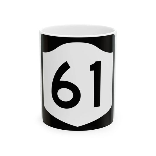 NY-61 (New York) (Road Sign) White Coffee Mug 11oz - Go Mug Yourself